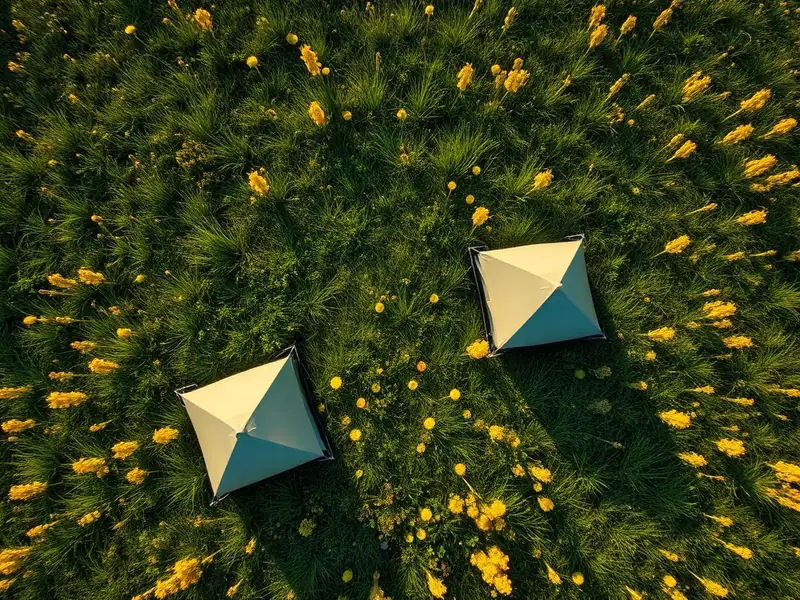 A wildflower meadow pitch on private Welsh farmland, with no other tents in sight